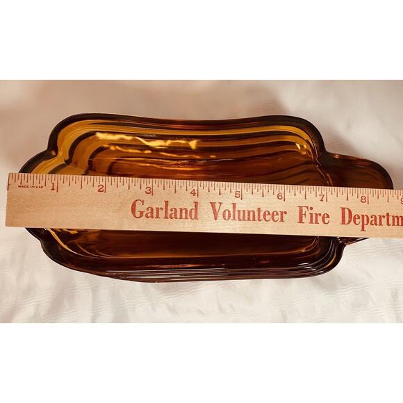 Set of 4 Vintage Amber Glass Banana Split Ice Cream Sundae Boat Dishes - Picture 12 of 13